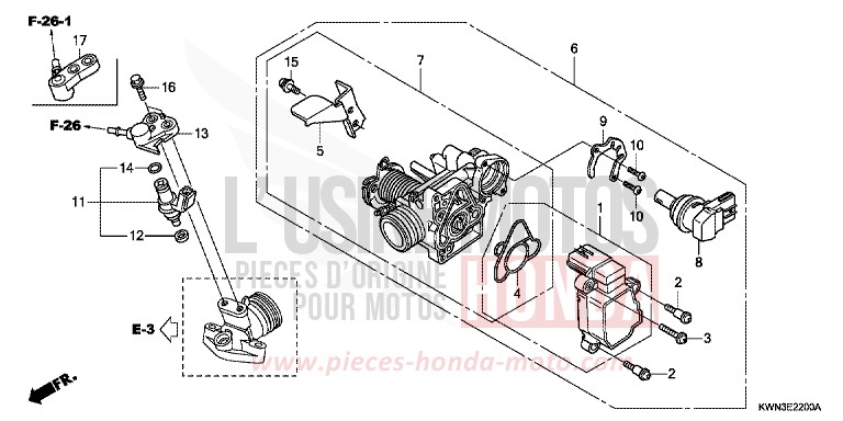 THROTTLE BODY for PCX 125 PEARL HIMALAYAS WHITE (NHA87) from 2012